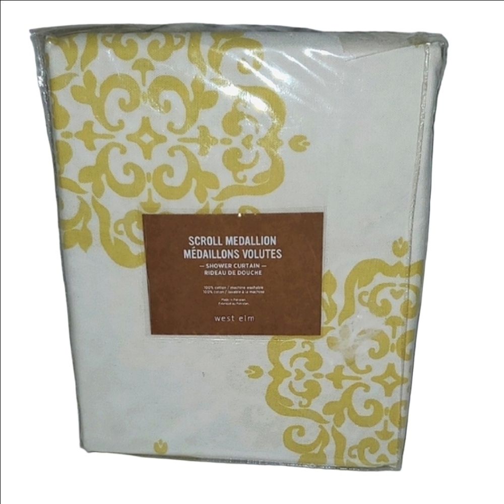 NWT West Elm Scroll Medallion Shower Curtain